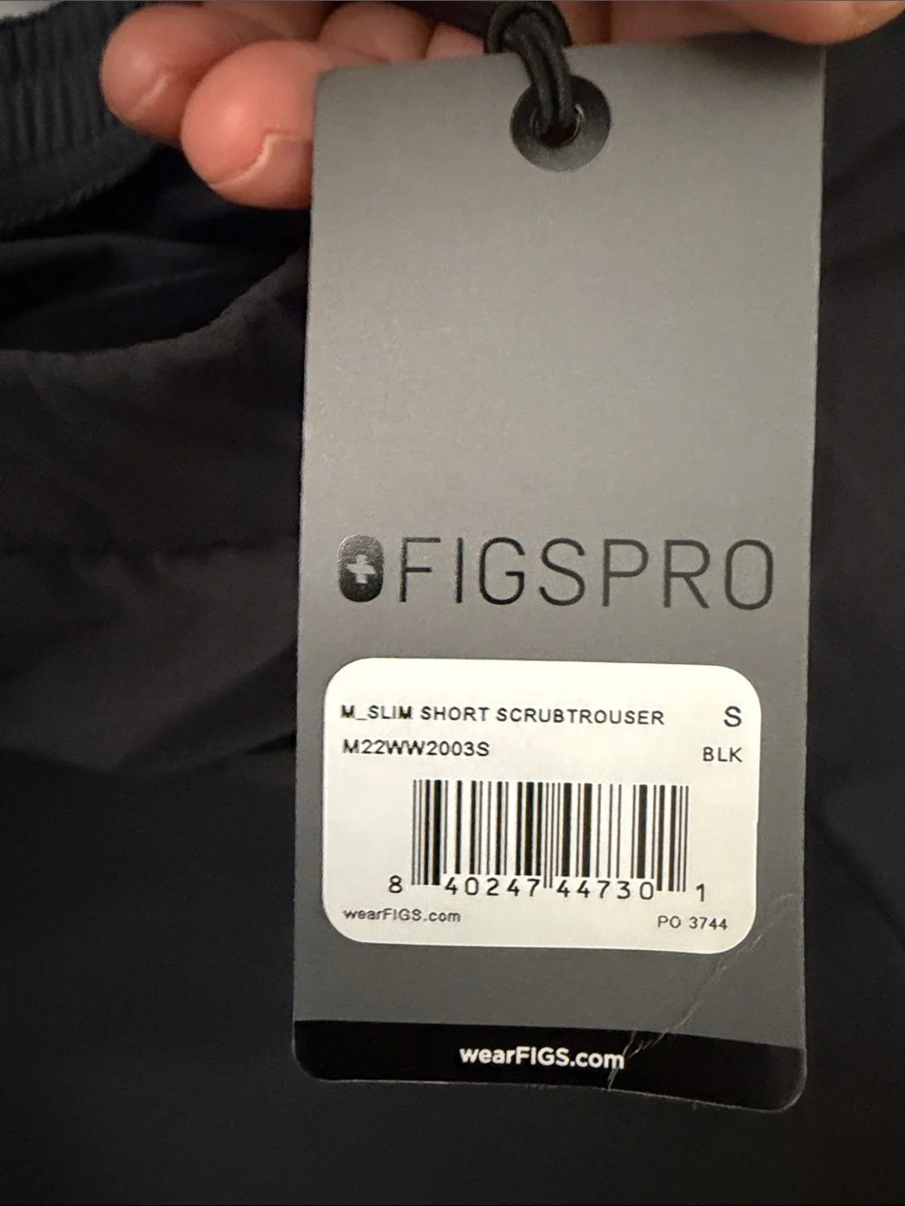 Figs PRO Men's Black Slim Scrub Trousers Size Small Short-NWT